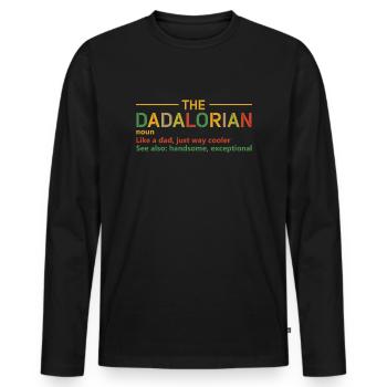 The Dadalorian vintage best dad dad funny - Men's Premium Organic Long Sleeve Shirt - black - Front - Nico (187cm)