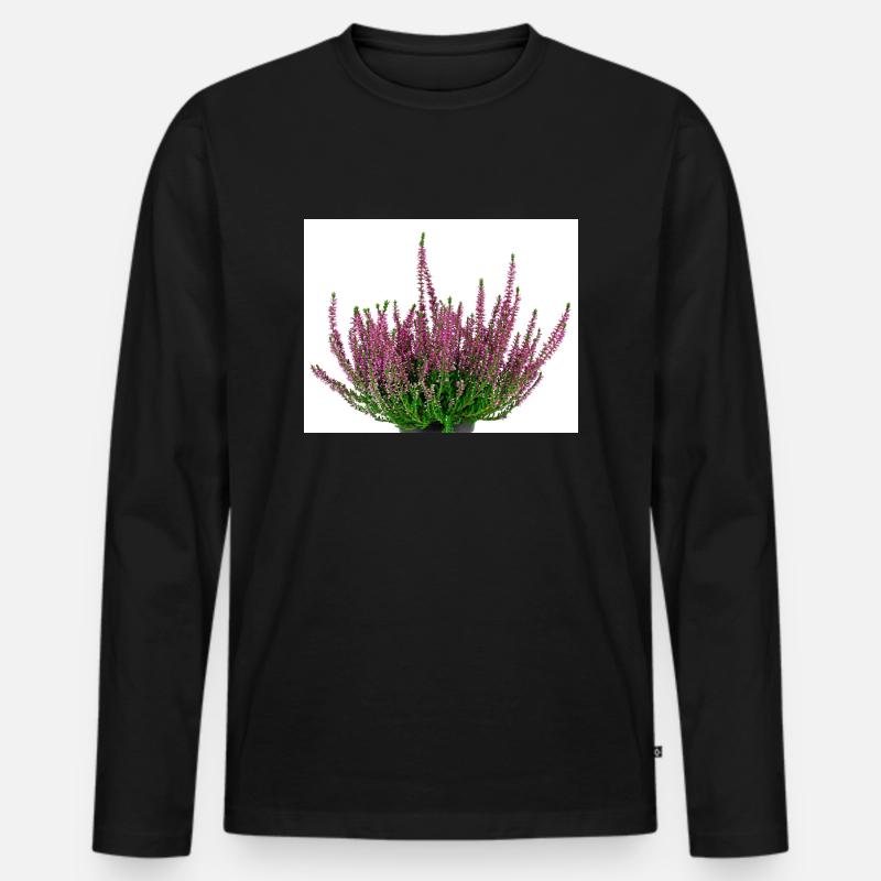 Heide. Heather Calluna vulgaris - Männer Premium Bio Langarmshirt - Schwarz