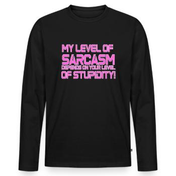 Sarkasmus - Männer Premium Bio Langarmshirt - Schwarz - Vorne - Nico (187cm)