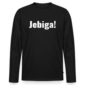 Balkans - Saying - Jebiga - Men's Premium Organic Long Sleeve Shirt - black - Front - Nico (187cm)