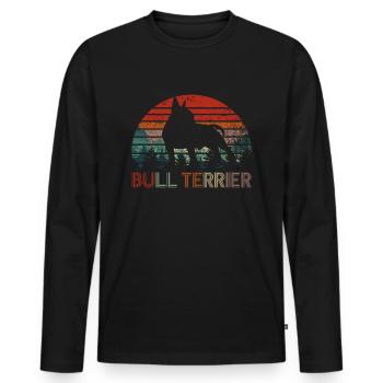 bull terrier - T-shirt manches longues Premium bio Homme - noir - Devant - Nico (187cm)