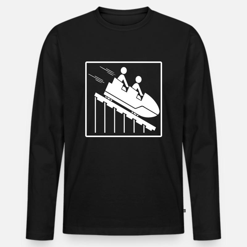 Rollercoaster Achterbahn - Männer Premium Bio Langarmshirt - Schwarz