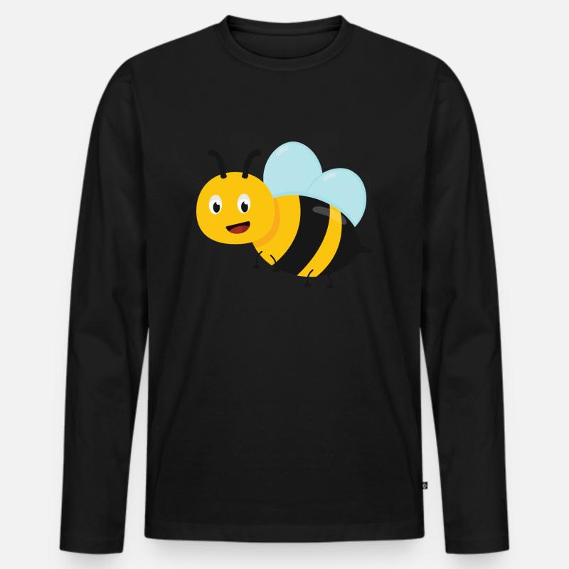 Biene - Männer Premium Bio Langarmshirt - Schwarz
