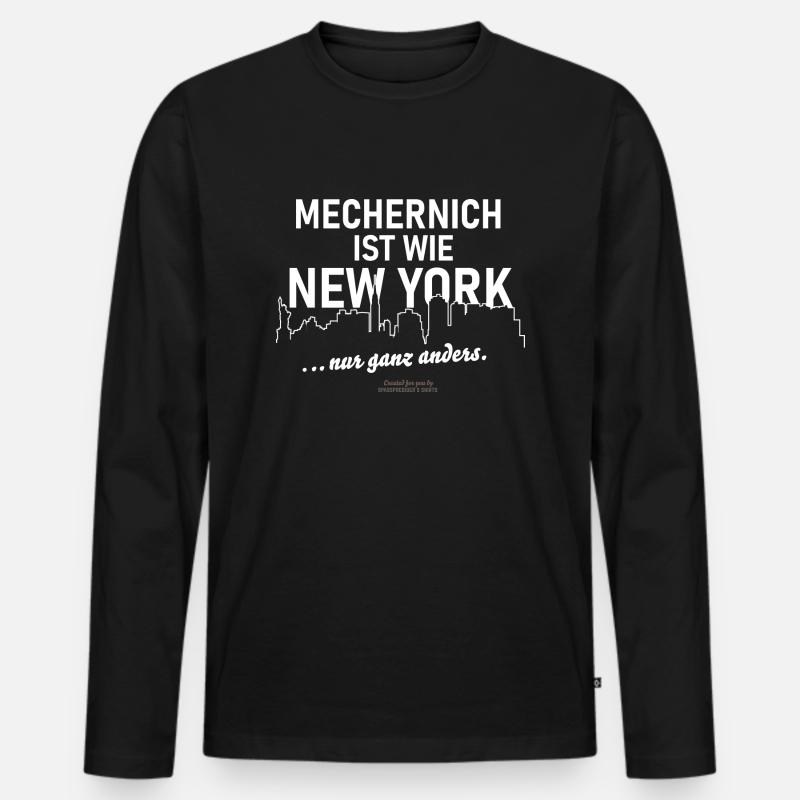 Mechernich - Männer Premium Bio Langarmshirt - Schwarz
