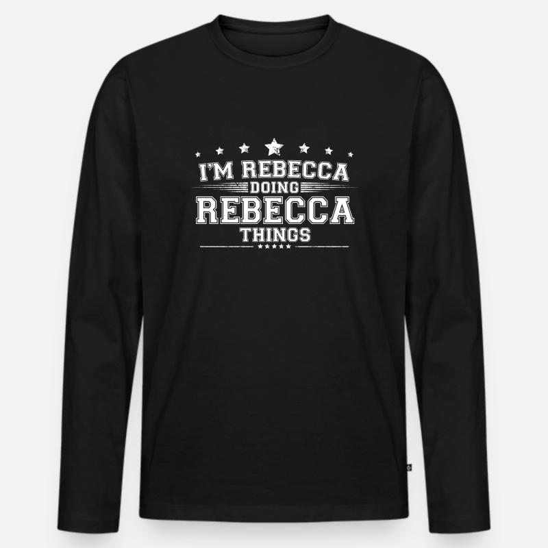 Rebecca - Männer Premium Bio Langarmshirt - Schwarz