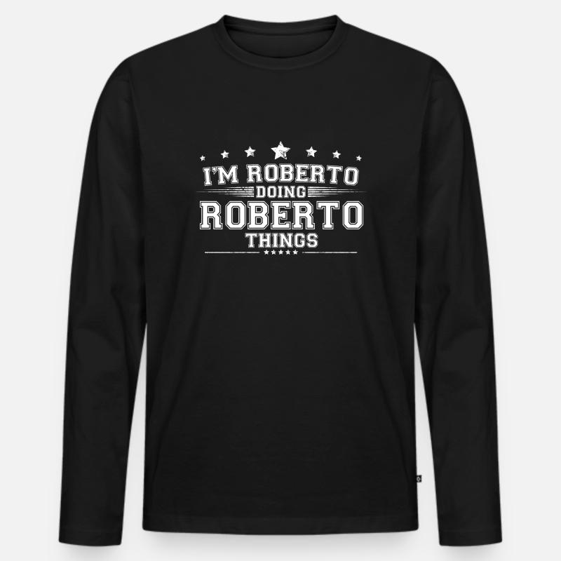 Roberto - Männer Premium Bio Langarmshirt - Schwarz
