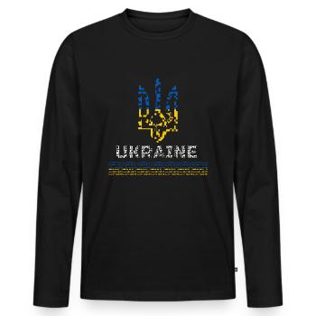 Ukraine - Men's Premium Organic Long Sleeve Shirt - black - Front - Nico (187cm)