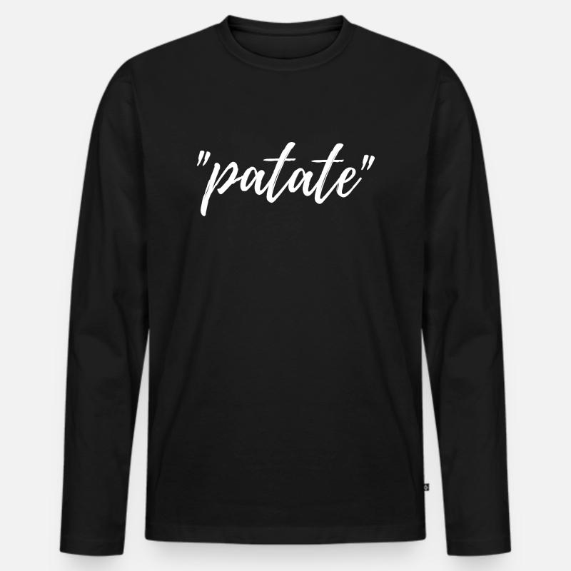 patate - message manuscrit humour autodérision - T-shirt manches longues Premium bio Homme - noir