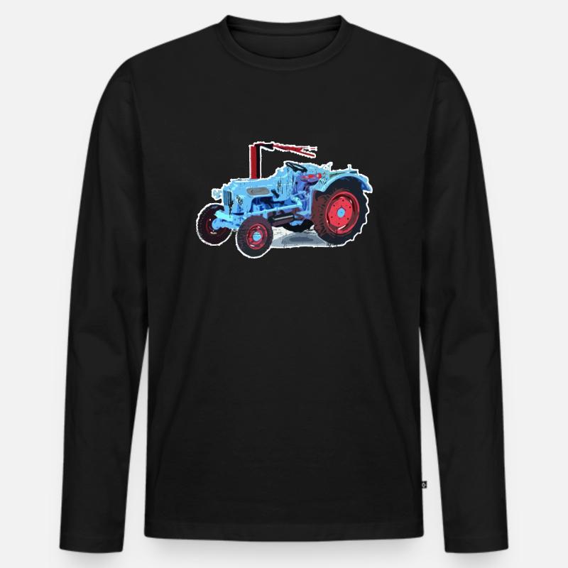 Oak Tiger - Männer Premium Bio Langarmshirt - Schwarz