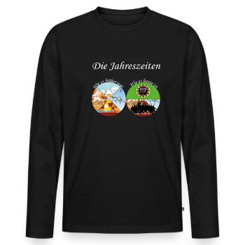 Die Covid Saison - Männer Premium Bio Langarmshirt - Schwarz - Vorne - Nico (187cm)