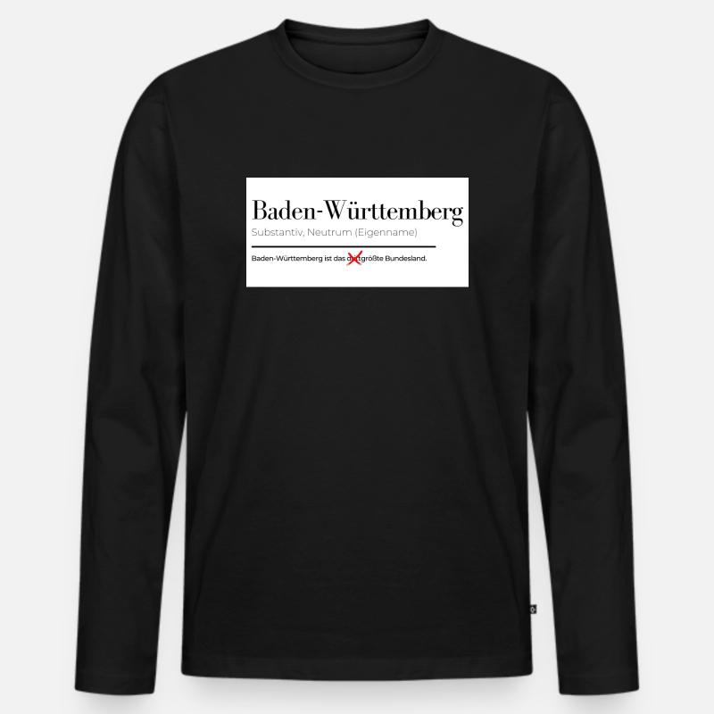 Baden-Württemberg - Männer Premium Bio Langarmshirt - Schwarz