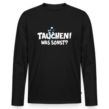 apnoe tauchen was sonst oxygen taucher - Männer Premium Bio Langarmshirt - Schwarz - Vorne - Nico (187cm)