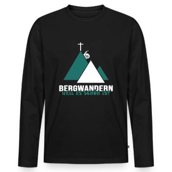 bergwandern via ferrata servus alpin berghütte - Männer Premium Bio Langarmshirt - Schwarz - Vorne - Nico (187cm)