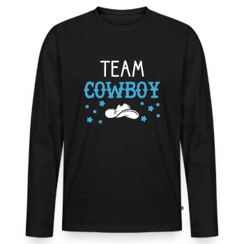 Team Cowboy Announcement Baby Shower - T-shirt manches longues Premium bio Homme - noir - Devant - Nico (187cm)