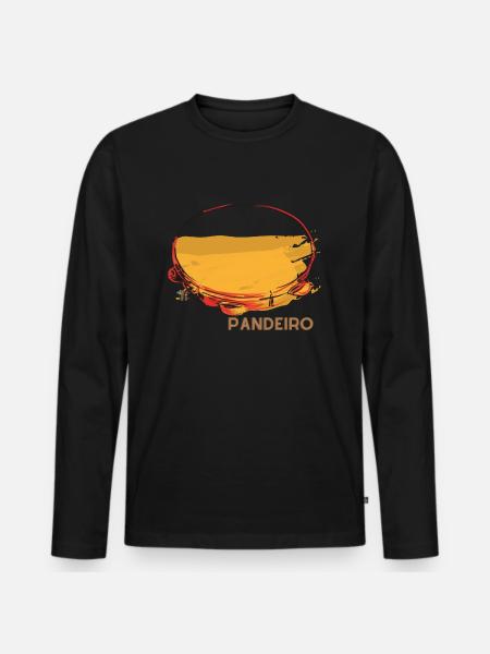 Pandeiro - Männer Premium Bio Langarmshirt - Schwarz