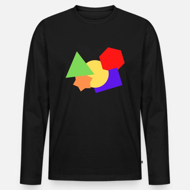 Formen bunt - Männer Premium Bio Langarmshirt - Schwarz