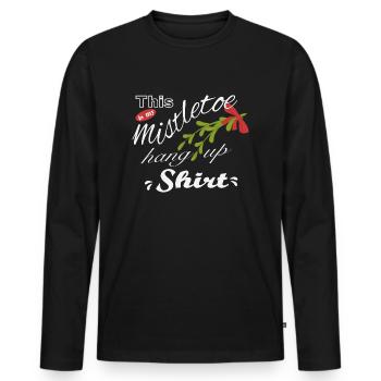 Chemise suspendue au gui - T-shirt manches longues Premium bio Homme - noir - Devant - Nico (187cm)