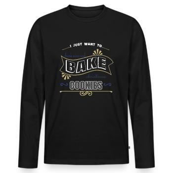 Gift Baking Gift Geek Happy Pastry Christians - Men's Premium Organic Long Sleeve Shirt - black - Front - Nico (187cm)