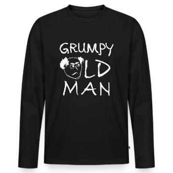 Mauvais vieil homme - T-shirt manches longues Premium bio Homme - noir - Devant - Nico (187cm)