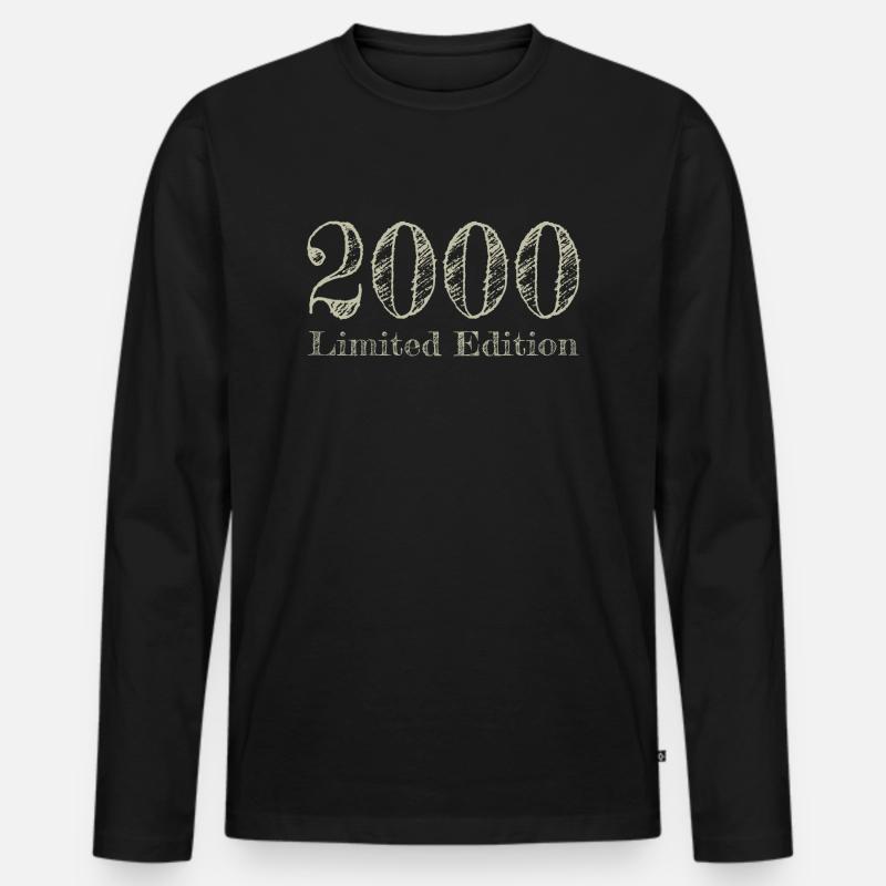 2000 - Männer Premium Bio Langarmshirt - Schwarz