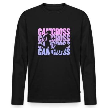 Sport canin Dog Trekking Running avec Dog Canicross - T-shirt manches longues Premium bio Homme - noir - Devant - Nico (187cm)