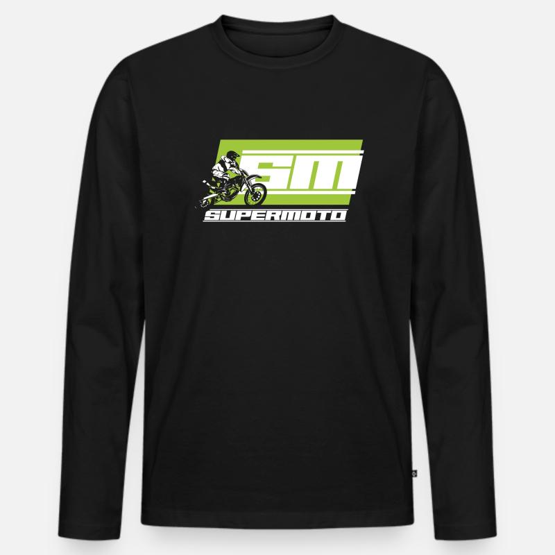 SM SUPER MOTO - Männer Premium Bio Langarmshirt - Schwarz