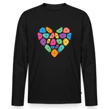 Escalade Coeur Escalade de bloc Escalade - T-shirt manches longues Premium bio Homme - noir - Devant - Nico (187cm)