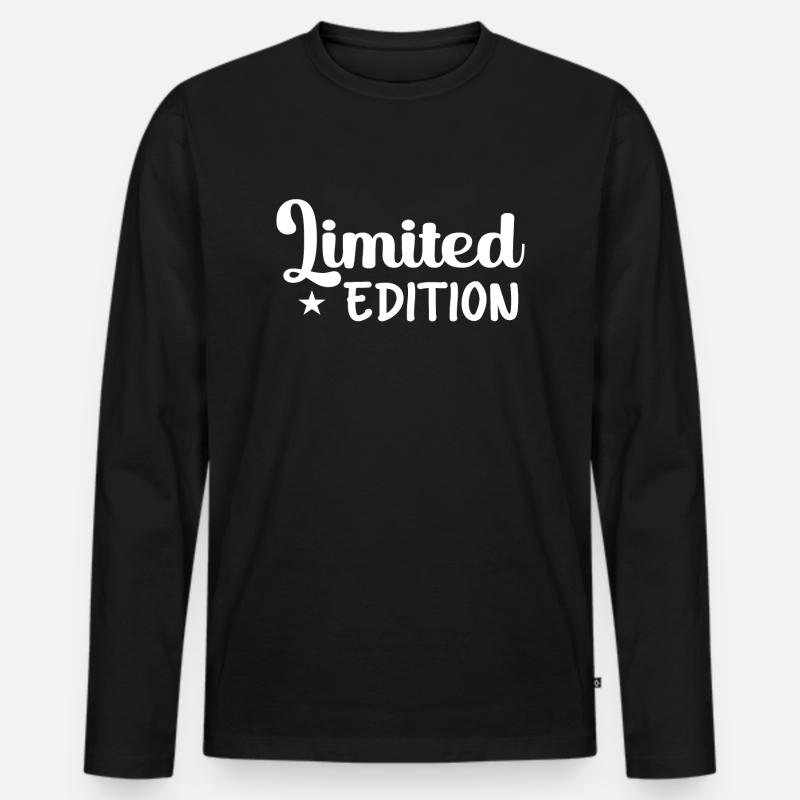 Limited Edition Begrenzte Limitierte Auflage - Männer Premium Bio Langarmshirt - Schwarz