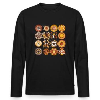 Afrikanische Folklore - Männer Premium Bio Langarmshirt - Schwarz - Vorne - Nico (187cm)