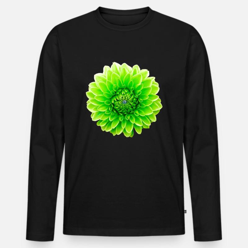 Blume - Männer Premium Bio Langarmshirt - Schwarz