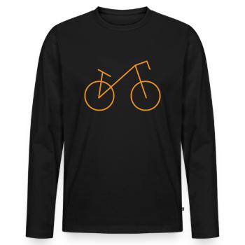 Fahrrad - Männer Premium Bio Langarmshirt - Schwarz - Vorne - Nico (187cm)