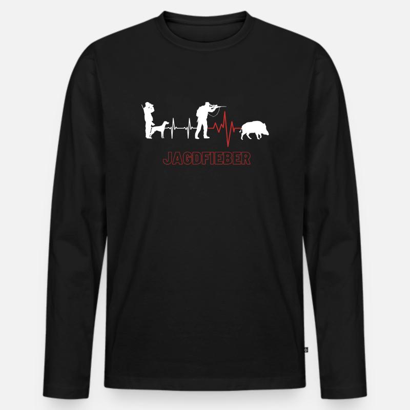 HNTR 4 - Männer Premium Bio Langarmshirt - Schwarz