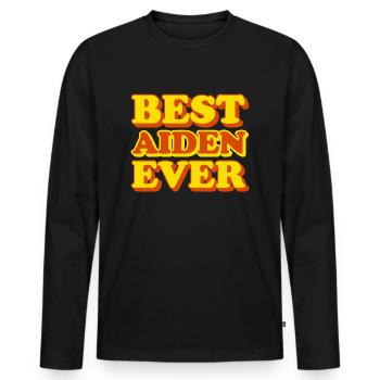 Aiden Vorname lustiges Geschenk - Männer Premium Bio Langarmshirt - Schwarz - Vorne - Nico (187cm)