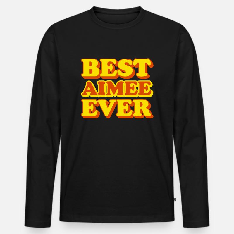 Aimee Vorname lustiges Geschenk - Männer Premium Bio Langarmshirt - Schwarz