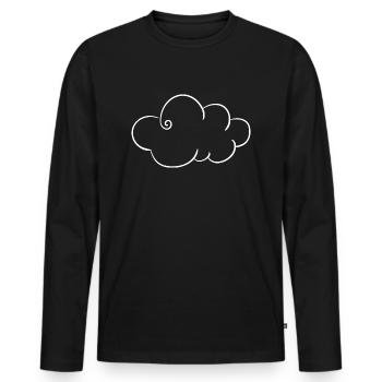 Cloud - Men's Premium Organic Long Sleeve Shirt - black - Front - Nico (187cm)