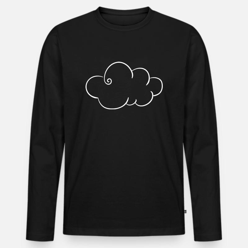 Wolke - Männer Premium Bio Langarmshirt - Schwarz