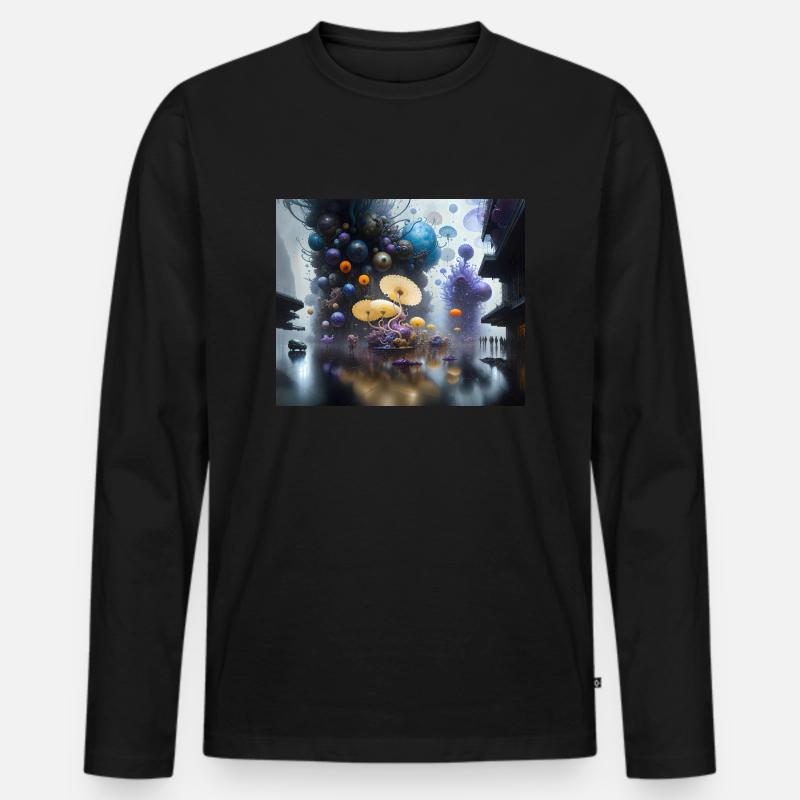 Reise in Actarus #8 - Männer Premium Bio Langarmshirt - Schwarz