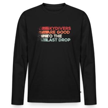 Funny Skydiver Quote: Perfect Gift! - Men's Premium Organic Long Sleeve Shirt - black - Front - Nico (187cm)