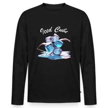 Chrom Eiswürfel - Männer Premium Bio Langarmshirt - Schwarz - Vorne - Nico (187cm)