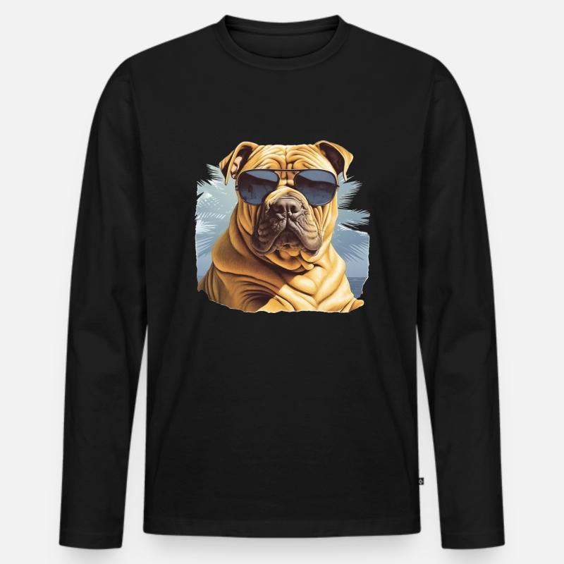 Chinesisch Shar Pei - Männer Premium Bio Langarmshirt - Schwarz