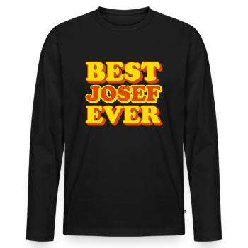 Josef Vorname Lustiges Geschenk - Männer Premium Bio Langarmshirt - Schwarz - Vorne - Nico (187cm)