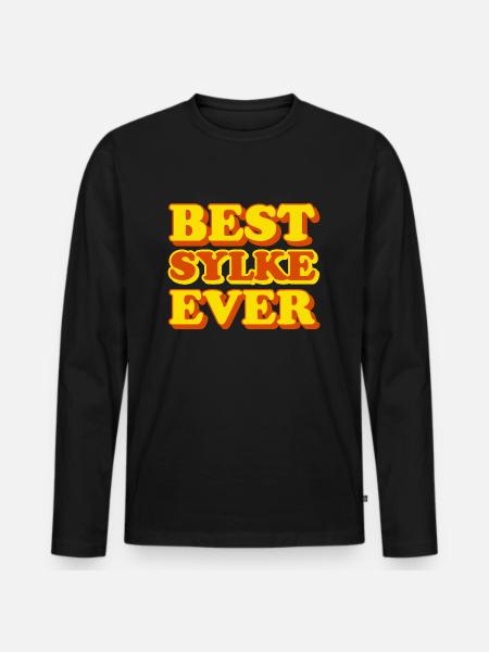 Sylke First Name Funny Gift - Men's Premium Organic Long Sleeve Shirt - black