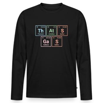That's gas - Geek Chic Periodic Table Shirt Design - Men's Premium Organic Long Sleeve Shirt - black - Front - Nico (187cm)