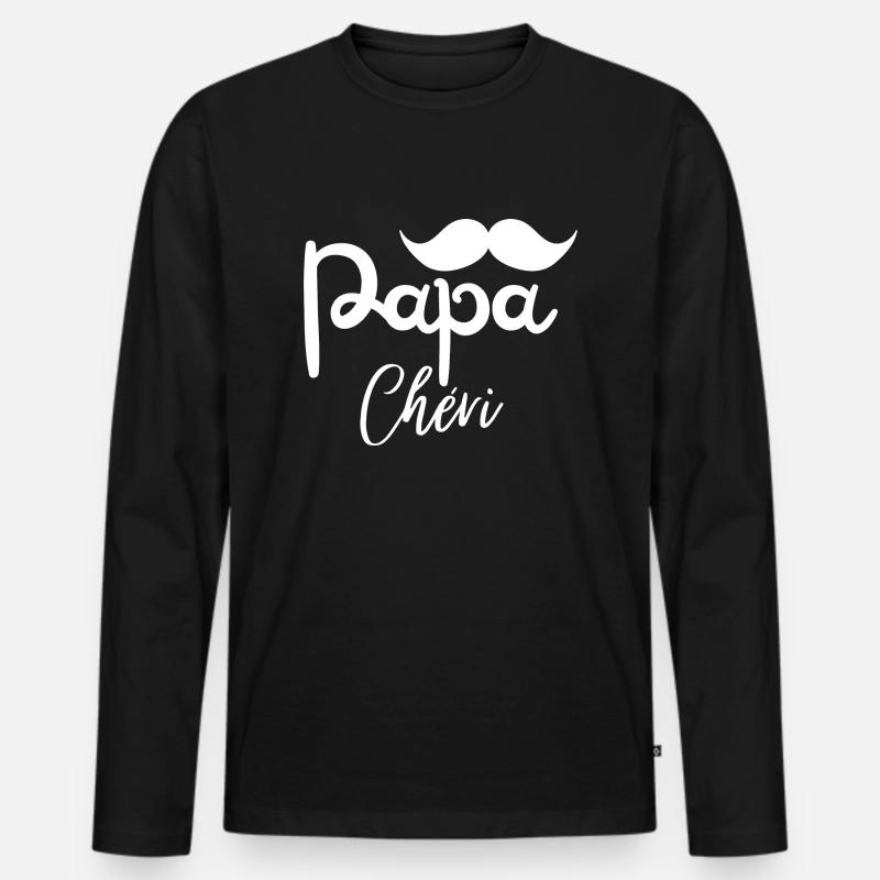Lieber Papa - Männer Premium Bio Langarmshirt - Schwarz