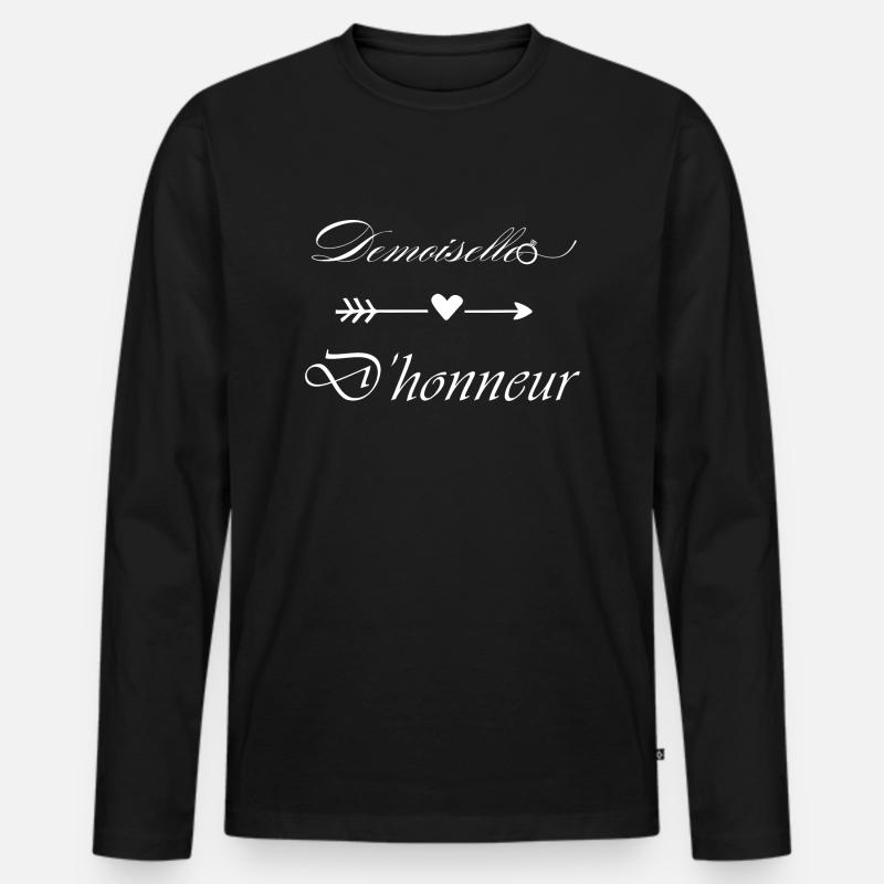 Brautjungfer - Männer Premium Bio Langarmshirt - Schwarz
