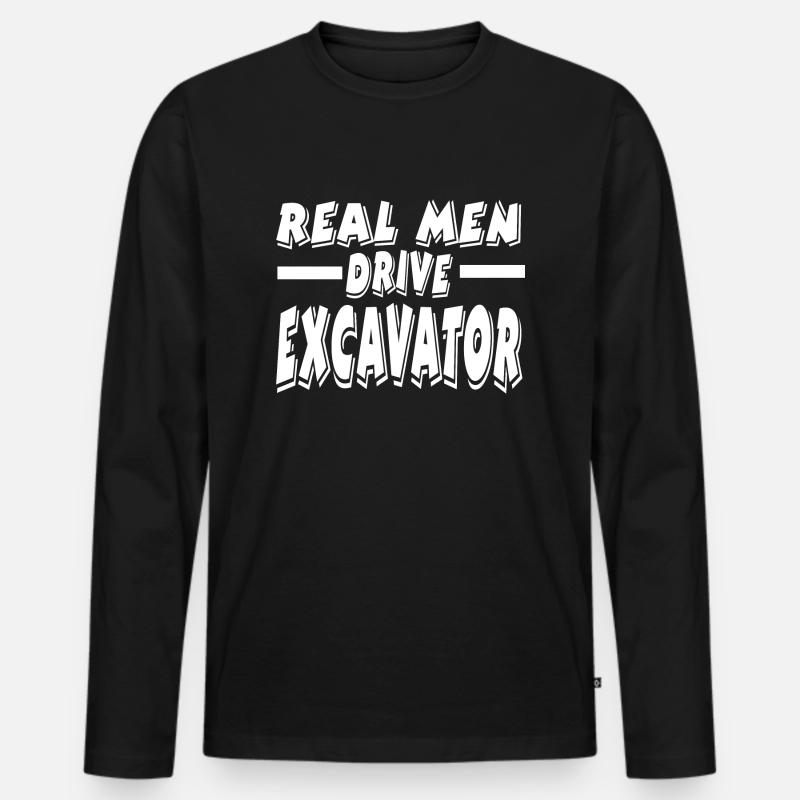 Bagger - Männer Premium Bio Langarmshirt - Schwarz