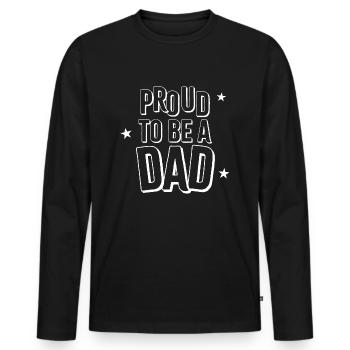 Dad - Männer Premium Bio Langarmshirt - Schwarz - Vorne - Nico (187cm)