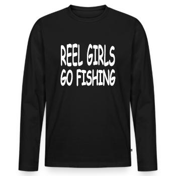 Angling - Men's Premium Organic Long Sleeve Shirt - black - Front - Nico (187cm)