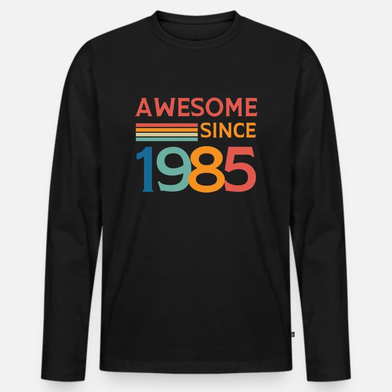 Großartig seit 1985 - Männer Premium Bio Langarmshirt - Schwarz