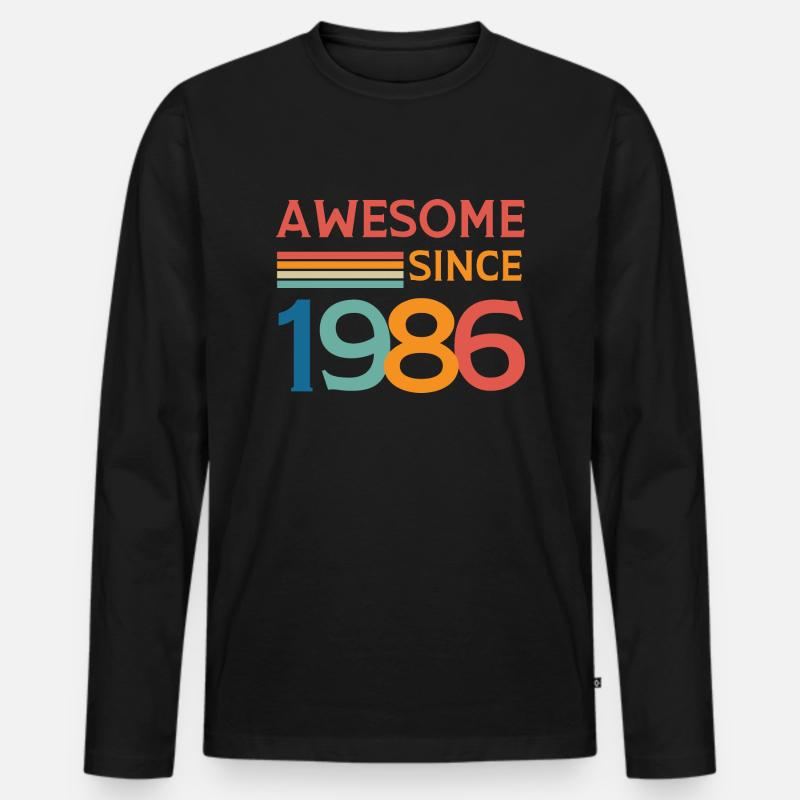 Großartig seit 1986 - Männer Premium Bio Langarmshirt - Schwarz